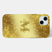 Glittery Golden gepersonaliseerd Case-Mate iPhone Case (Achterkant (horizontaal))