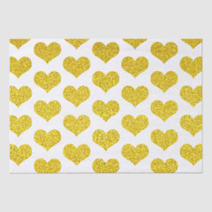 Glittery Golden Heart Pattern Weddings Feestdagen Tissuepapier