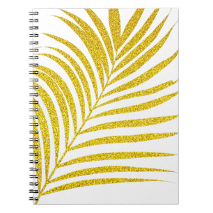 Glittery Golden Palm Tree Cute Tropical Gift Favor Notitieboek