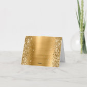 Glittery Goud Metallic Folie Fancy Monogram Kaart (Achterkant)