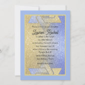 Glittery Gradient Bat Mitzvah Blue Invitation Kaart (Voorkant)