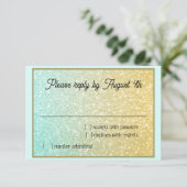 Glittery Gradient RSVP Aqua Gold (Staand voorkant)