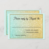 Glittery Gradient RSVP Aqua Gold (Voorkant / Achterkant)