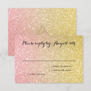 Glittery Gradient RSVP Coral Kaartje