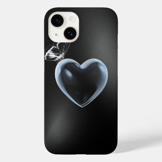 Glittery Heart & Butterfly telefoonhoesje – Sparkl Case-Mate iPhone Case (Achterkant)