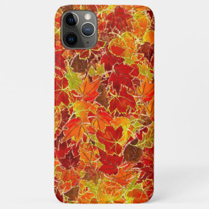 Glittery Herfst Maple Leaves iPhone 11 Pro Max Hoesje