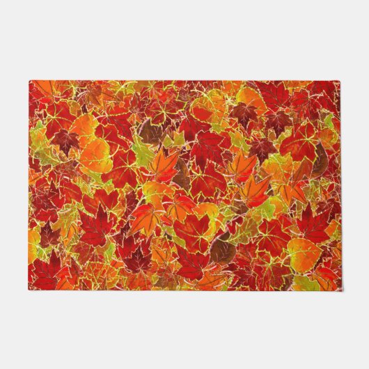 Glittery Herfst Maple Leaves Deurmat (Voorkant)