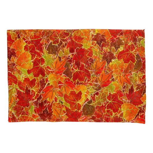 Glittery Herfst Maple Leaves Kussensloop (Voorkant)