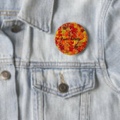 Glittery Herfst Maple Leaves Ronde Button 5,7 Cm (In situ)