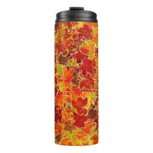 Glittery Herfst Maple Leaves Thermosbeker