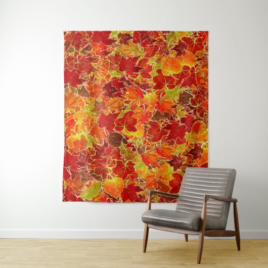 Glittery Herfst Maple Leaves Wandkleed (In situ)