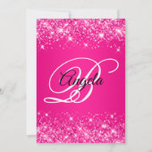 Glittery Hot Pink Ombre Monogram 40e verjaardag Kaart (Achterkant)