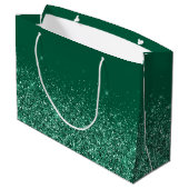 Glittery Hunter Green Schattige Bow Handtekening N Groot Cadeauzakje (Achterkant Gekanteld)