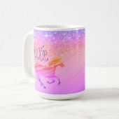Glittery Lavender Pink Unicorn Cafe Mug (Devant gauche)