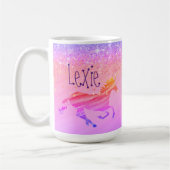 Glittery Lavender Pink Unicorn Cafe Mug (Gauche)