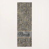 Glittery Leopard Print op Glossy Grey  Yogamat (Achterkant)