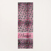Glittery Leopard Print op Glossy Hot Pink Yogamat (Achterkant)