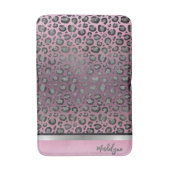 Glittery Leopard Print op Hot Pink Badmat (Voorkant Verticaal)