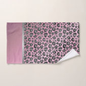 Glittery Leopard Print op roze gepersonaliseerd Bad Handdoek (Handdoek)