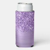 Glittery Licht Paarse Glam Script Naam (Seltzer Achterkant)