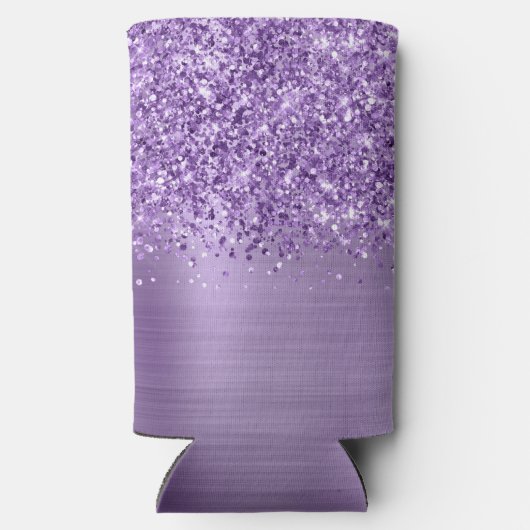 Glittery Licht Paarse Glam Script Naam (Achterkant)