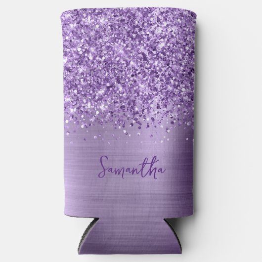 Glittery Licht Paarse Glam Script Naam (Voorkant)