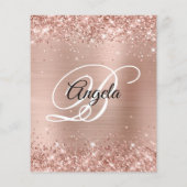 Glittery Light Roos Gold 60th Birthday Paper Flyer (Achterkant)