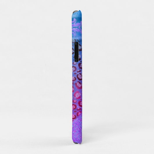 Glittery Lotus Leopard Monogram Hoesje-Mate Case-Mate iPhone Case (Achterkant/rechts)