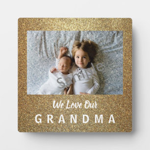 Glittery Love Grandma Plaque Fotoplaat