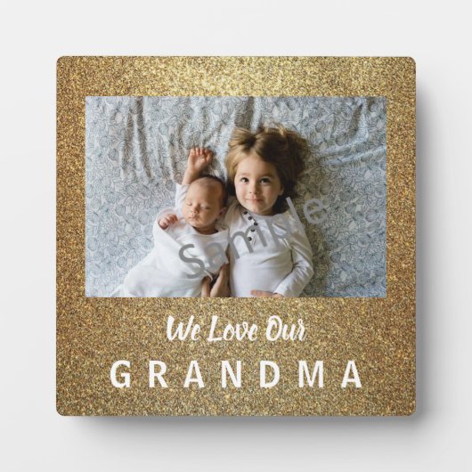 Glittery Love Grandma Plaque Fotoplaat (Voorkant)