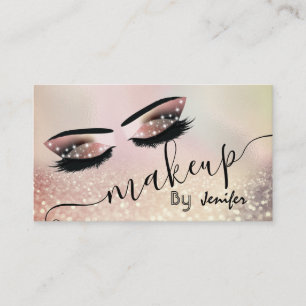 Glittery luxe make-up eye calligraphy visitekaartje