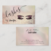 Glittery luxe make-up eye calligraphy visitekaartje (Voorkant / Achterkant)