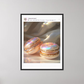 Glittery Macarons Wall Art – Sweet & Sparkly Desse Canvas Afdruk