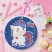 Glittery Magical, 4 juli, Unicorn Celebration Papieren Bordje (Feest)