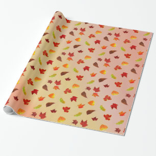 Glittery Maple Leaves Cadeaupapier