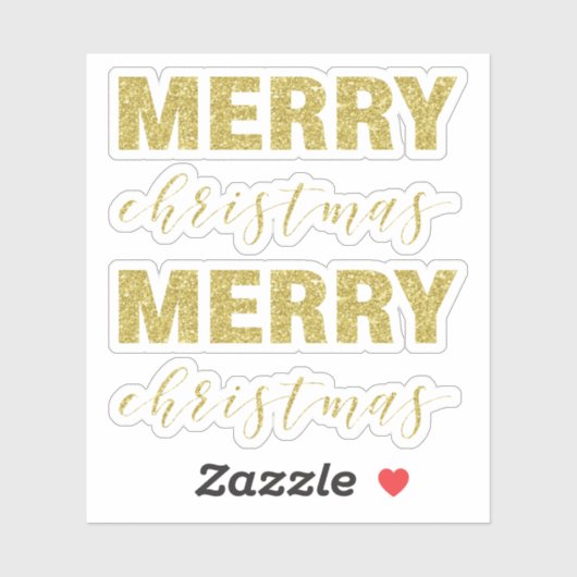 Glittery MERRY Christmas Sticker (Vel)