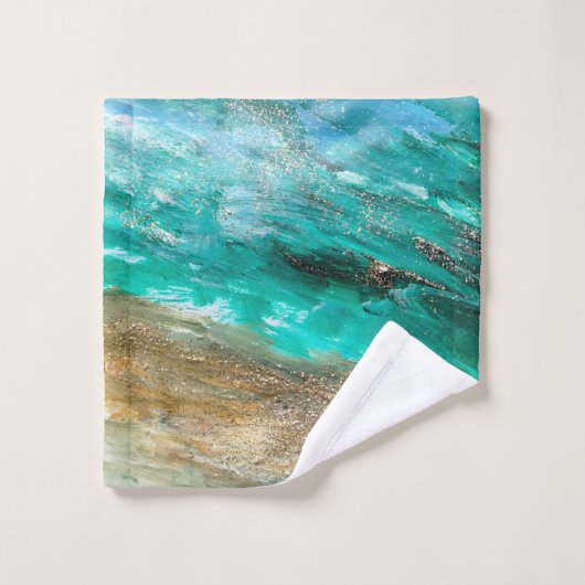 Glittery Modern Artsy Abstracte badhanddoek set Bad Handdoek (Wasdoekje)