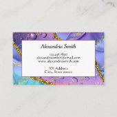 Glittery Paars, Aqua Blue en Emerald Green Ombre Visitekaartje (Achterkant)