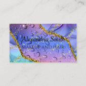 Glittery Paars, Aqua Blue en Emerald Green Ombre Visitekaartje (Voorkant)