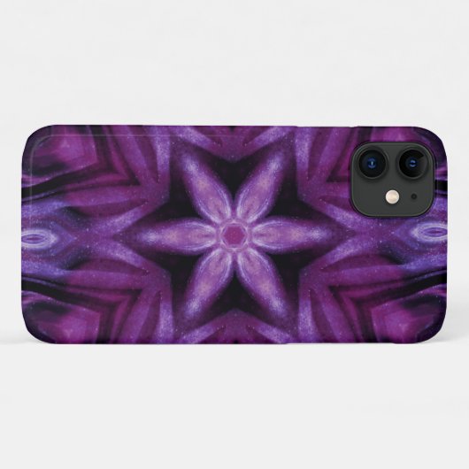 Glittery Paars Kaleidoscope Heart Gradiënt Case-Mate iPhone Case (Achterkant (horizontaal))