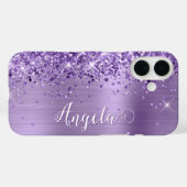 Glittery Paarse Folie meisjesnaam Case-Mate iPhone Case (Achterkant (horizontaal))