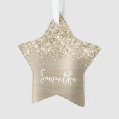 Glittery Pale Gold Glam Name Star (devant)