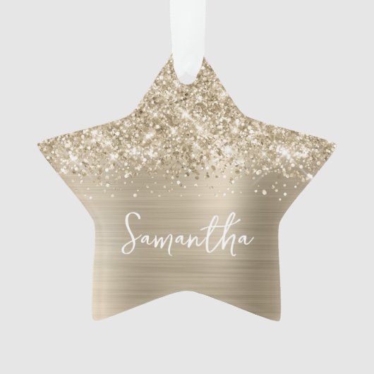 Glittery Pale Gold Glam Name Star (devant)