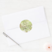 Glittery pastel waterverf logo script dank u ronde sticker (Envelop)