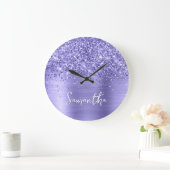 Glittery Periwinkle Folie Naam Grote Klok (Huis)