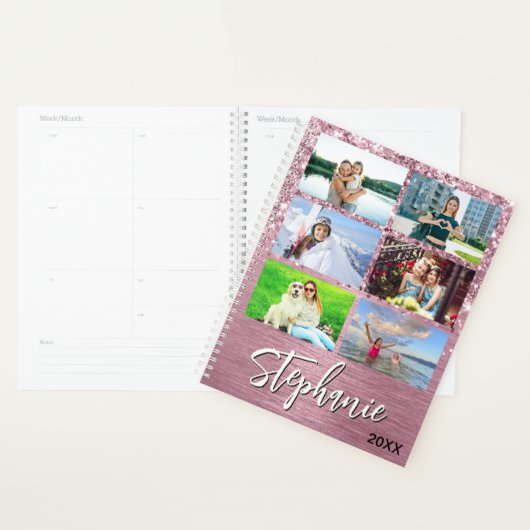 Glittery Pink Glam 14 Photo Collage (Devant avec enveloppe)