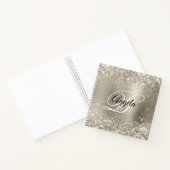 Glittery Platinum Brushed Folie Monogram Notitieboek (Binnen)