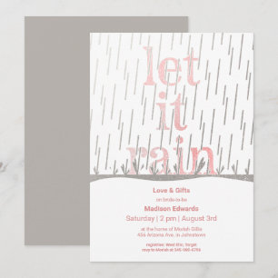 Glittery Rain Bridal Shower-uitnodiging Kaart