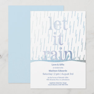 Glittery Rain Bridal Shower-uitnodiging Kaart