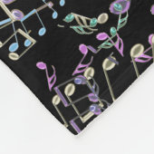 Glittery Rainbow Musical Notes Music Lover Throw Fleece Deken (Hoek)
